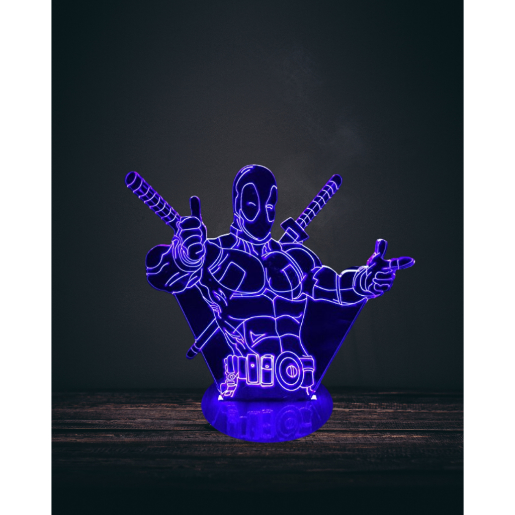 Luminária de Led 3D em Acrílico Deadpool | Shopee Brasil