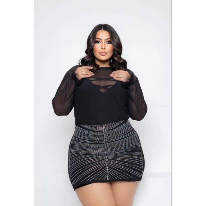 MODELO PLUS SIZE no conjunto ou avulso MODA FEMININA REF 12 cód strass ...