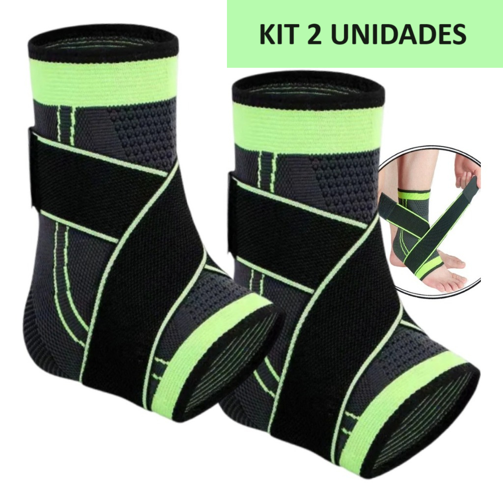 kit Tornozeleira Ortopedica Compressão Estabilizadora Elastica Esportes