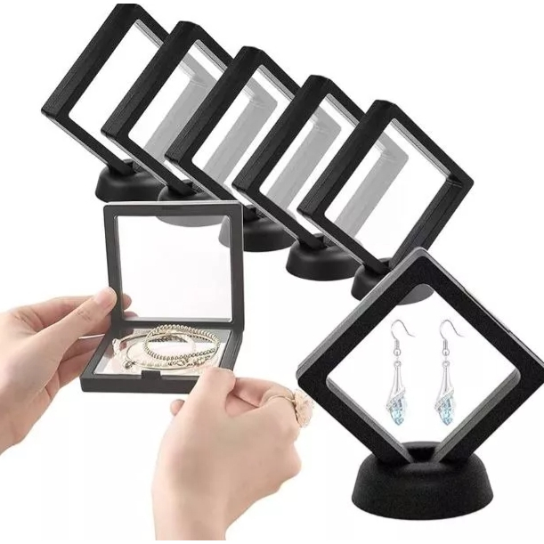 3 Displays, Expositor, Caixa de exibição de 7cm para moedas, joias - Flutuante 3D