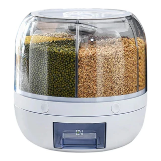 Recipiente de Armazenamento de Alimentos 360° 6 em 1 Design Giratório para Facilitar a Vida na Cozinha