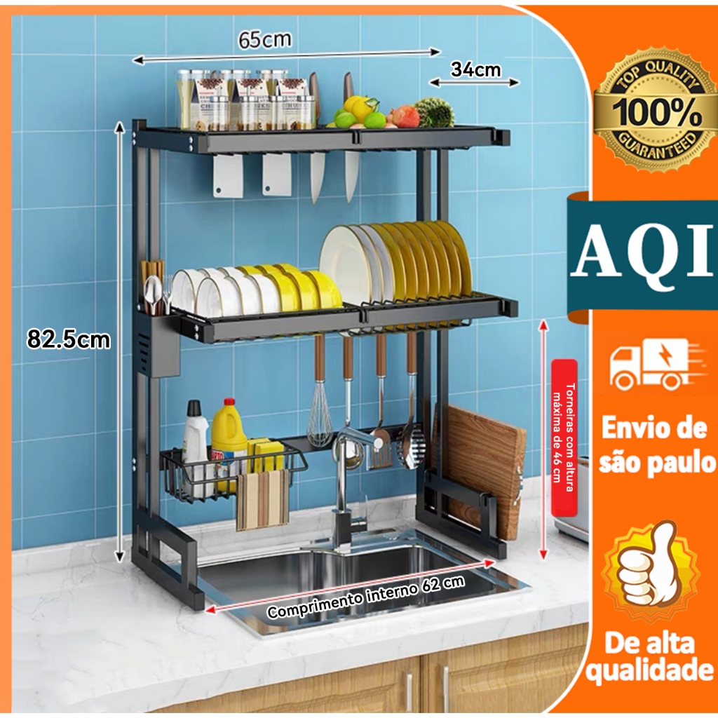 Cozinha Suspensa Modular Autossustentável Escorredor Premium 65CM