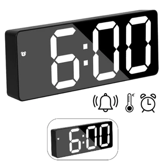 Relógio de Mesa Digital Full Led Inteligente Com Despertador Alarme Temperatura e Soneca