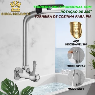 Torneira multifuncional com rotação de 360° Torneira de cozinha para pia