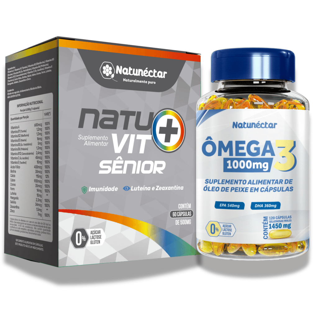 Kit combo Vitaminas Imunidade Idosos acima de 50 anos Natuvit Sênior e ...