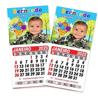 Mini calendário 2025 Imã personalizado com 50 unidades