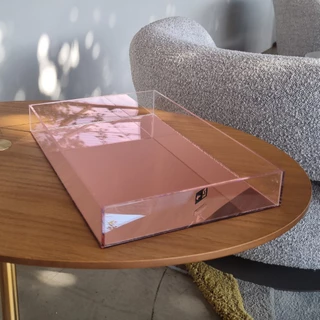 Bandeja Decorativa Espellhada Banheiro Lavabo Decoração Luxo Fino Acabamento Rose Gold Prata Dourado