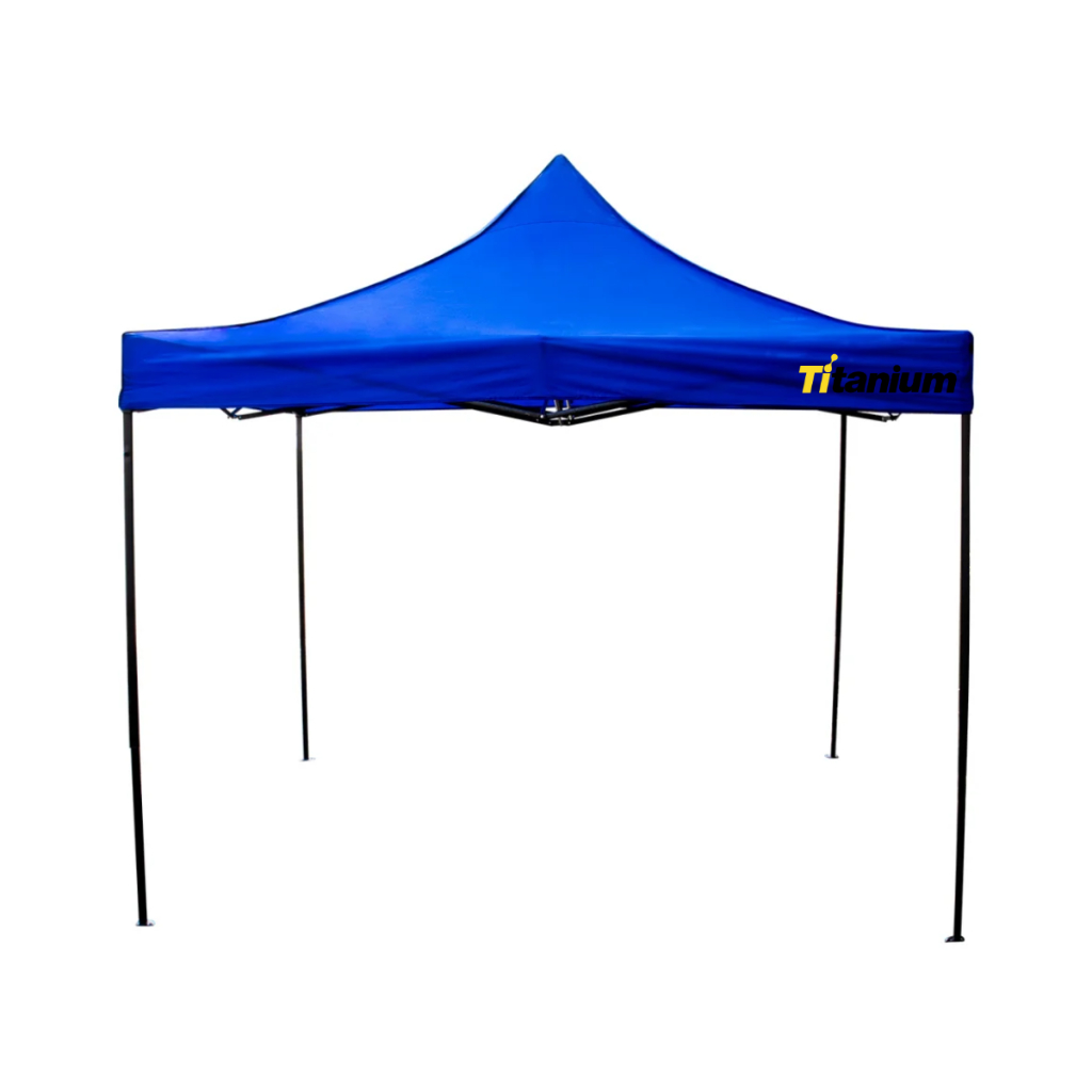 Tenda Gazebo Azul 3x3 Metros Articulada 100% Poliester Tubo ACO 0,7mm - Titanium