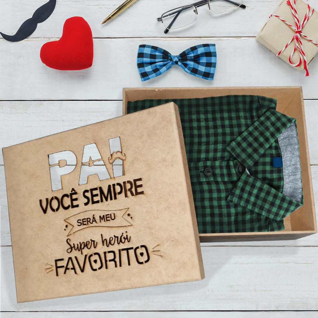 Caixa Decorada MDF Tema Pai Embalagem Presente Criativa Dia dos Pais ...