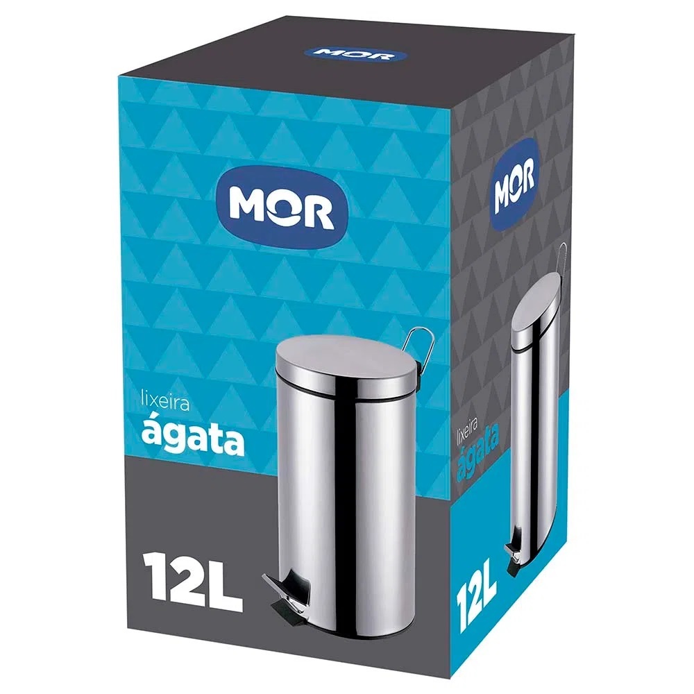 Lixeira de Inox Mor - 3 Litros - 5 Litros - 12 Litros e 20 Litros ...