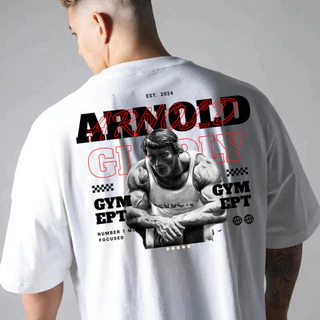 Camiseta Masculina Roupa Para Academia Musculação Arnold Fã OverSized Larga