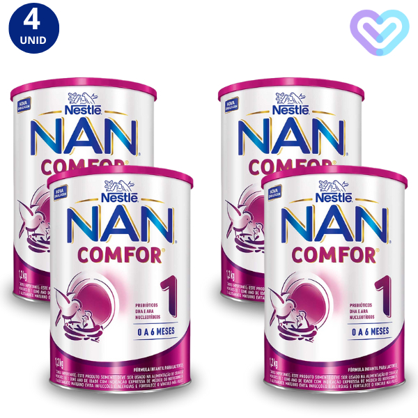 Kit 4x Fórmula Infantil Nestlé Nan Comfor 0 a 6 Meses Lata 800g ...