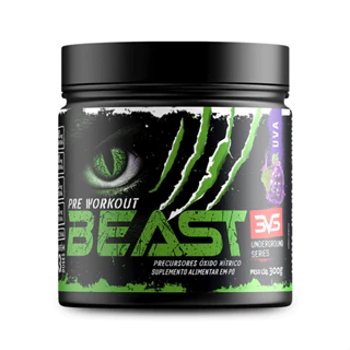 Pré-treino Beast 300g Super Concentrado, Vasodilatação, Recuperação Energética, Aumenta Concentração