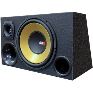 Som Automotivo Caixa Trio Duto Completa Subwoofer 12 Pol Etm Driver Corneta Tuiter