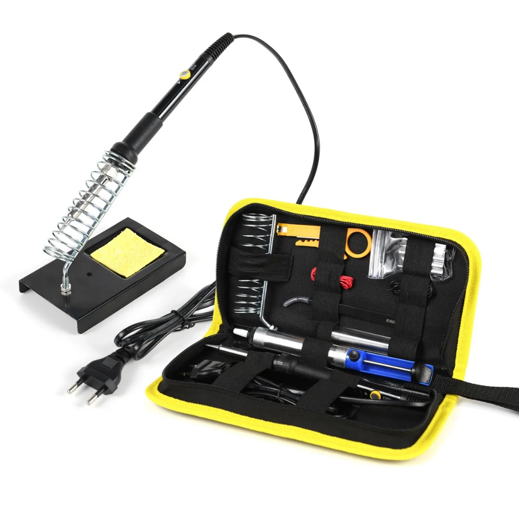 Kit Estojo Para Soldar Avançado Ferro Solda Estanho Suporte
