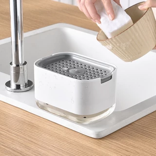 Dispensador Para Detergente 2x1 Detergente Suporte Porta Bucha Esponja Limpeza