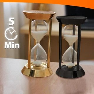 Ampulheta Decorativa De Vidro E Ferro Com Areia 5 Minutos