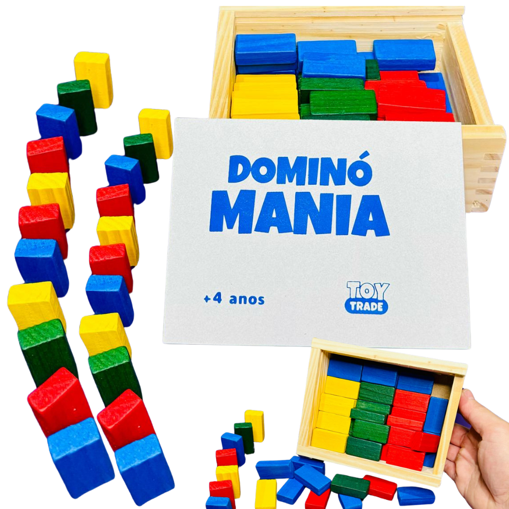 Domino Mania Colorido 60 peças Brinquedo Educativo Jogo Efeito Domino Infantil Toy Trade