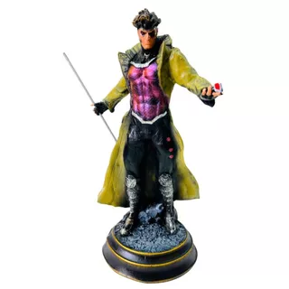 Boneco Gambit X Men Resina Premium Action Figure Estátua Colecionável 23cm