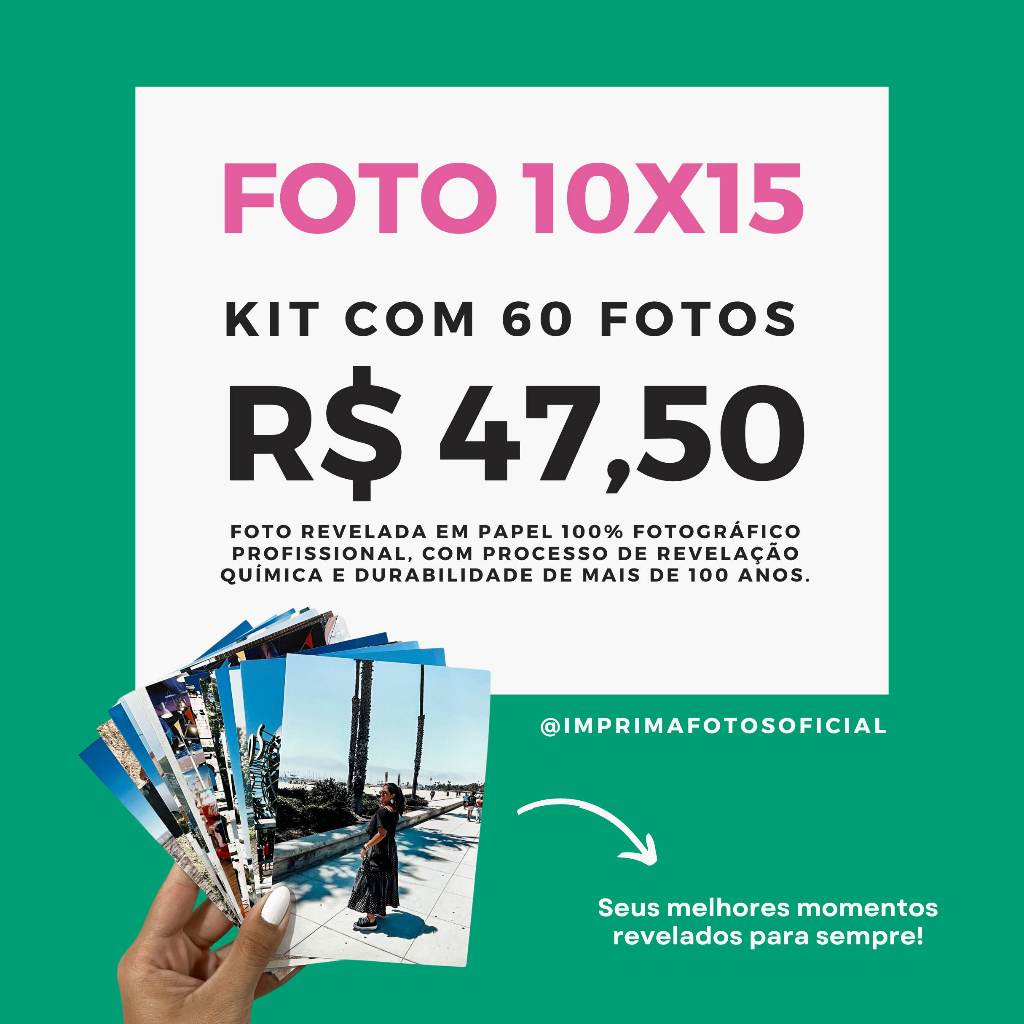 Revelação de foto 10x15 - 60 unidades