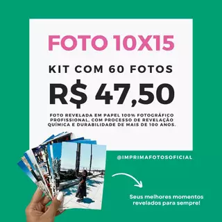 Revelação de foto 10x15 - 60 unidades