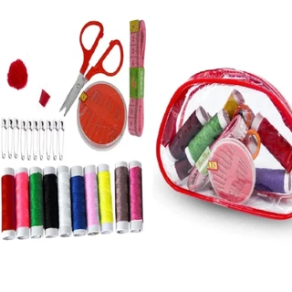 Kit de Costura Maletinha Colorido Tesoura Linhas Portátil Viagem Emergencia Multineos em Oferta na Shopee