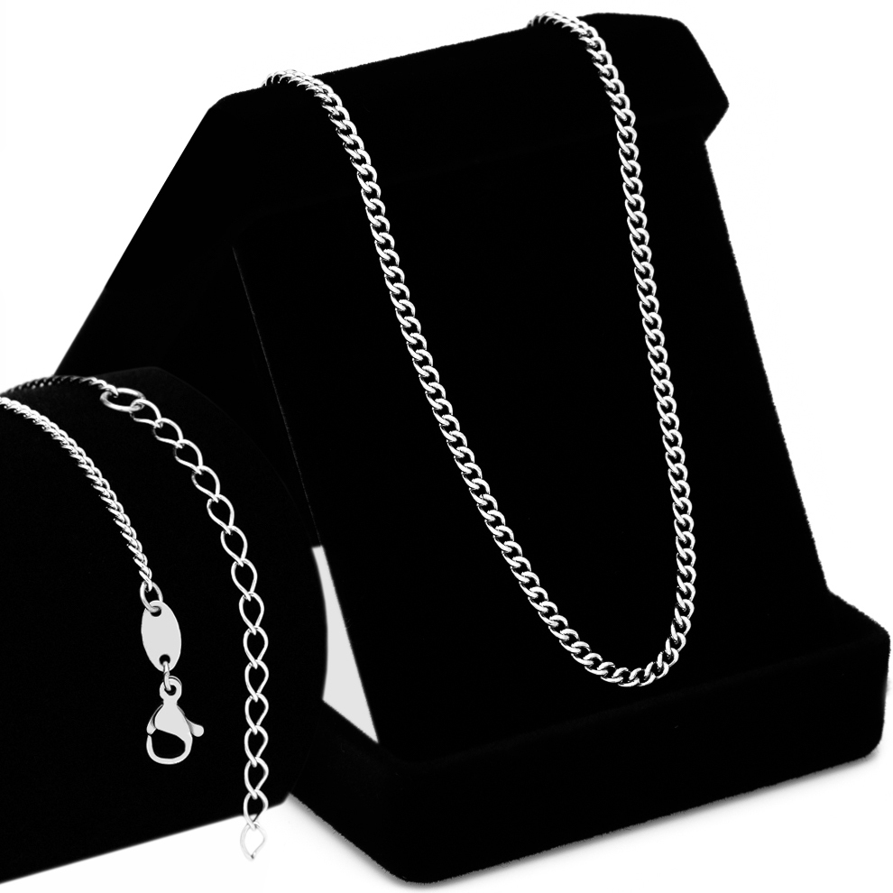 Conjunto Corrente Pulseira Masculino Fina 2mm Cj-02 Aco Inox + Estojo OGrife