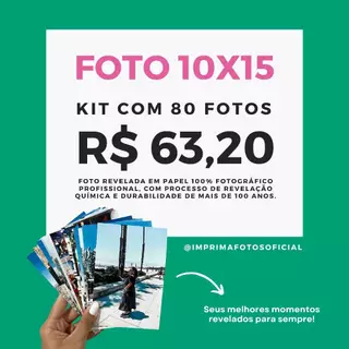 Revelação de foto 10x15 - 80 unidades