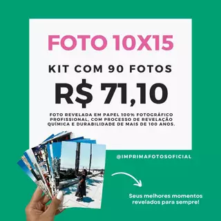 Revelação de foto 10x15 - 90 unidades