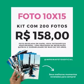 Revelação de foto 10x15 - 200 unidades