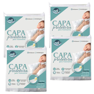 Kit 4 Capas Protetora Parta Travesseiro 50x70 Com ziper Invisível repelente a agua