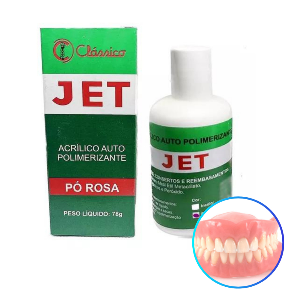 Acrilico Jet Auto Po Rosa 78g Clássico Próteses Dentarias | Shopee Brasil