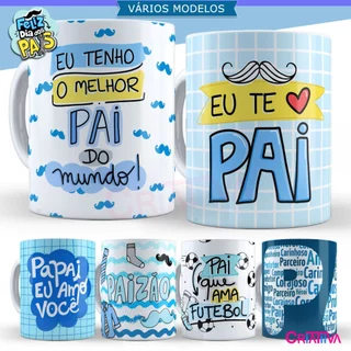 Caneca Dia dos Pais Lembrancinha Presente Pai Padrasto Personalizado Xicara Porcelana