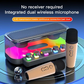 Caixa De Som +2 microfone Am-8258 Portátil Com Volume Subwoo Sem Fio