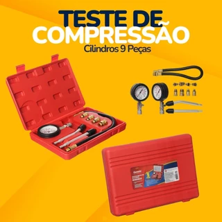 Kit Teste Compressão Cilindros 9 Peças: Precisão Garantida - Corneta