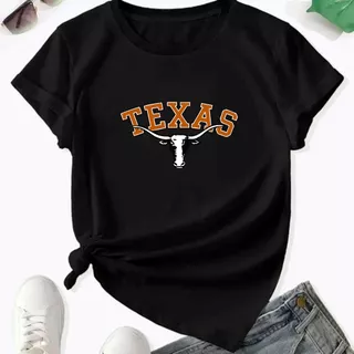 Tshirt Baby Look Camiseta Algodão Feminina Estampa Texas Country