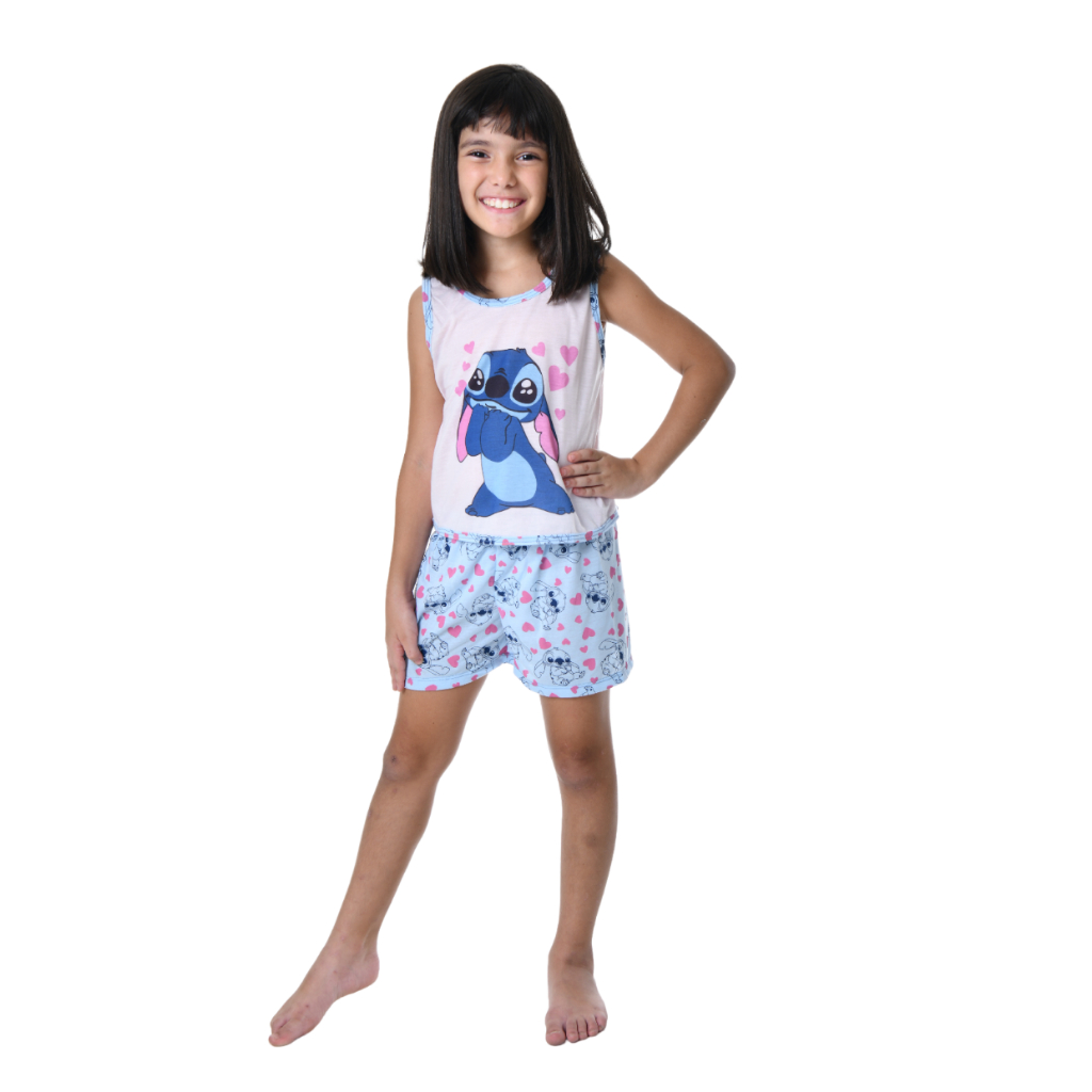 Pijama Infantil Menina Curto Regata Verão Feminino Baby Doll em Oferta na Shopee