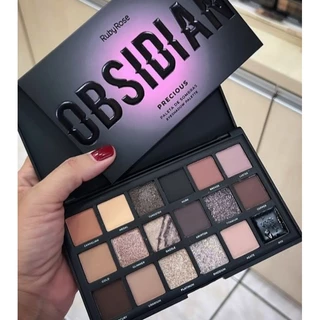 Paleta de sombras 18 cores precious coleção OBSIDIAN BY RUBY ROSE