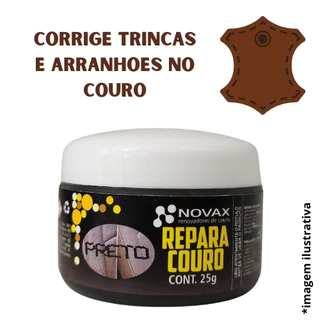 Massa Repara couro Novax 25g corrige tricas, arranhoes em couro liso em Oferta na Shopee