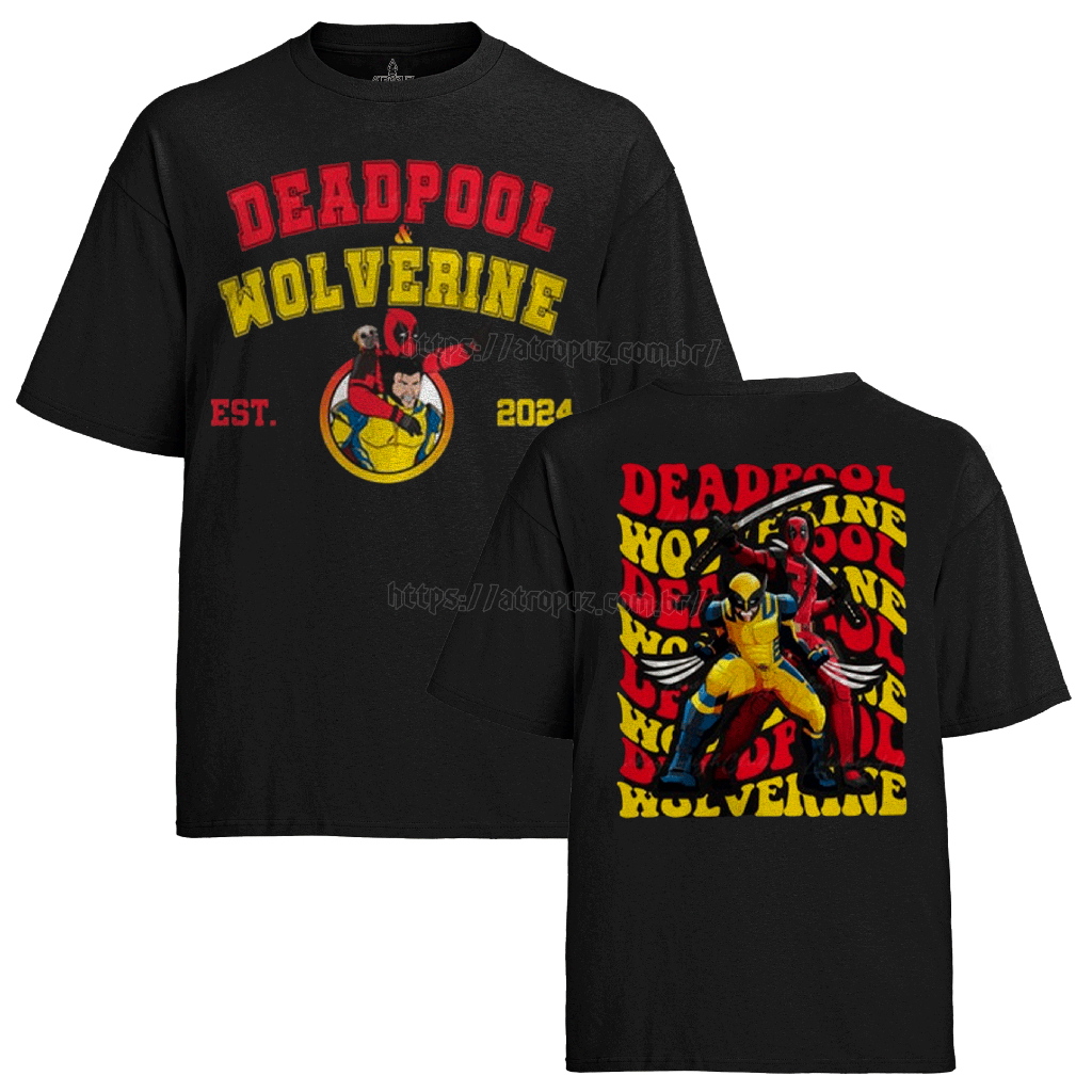 Camiseta Algodão Unissex Graphic tee Deadpool & Wolverine 2024