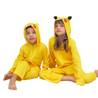 Fantasia Pikachu Infantil Pijama Kigurumi Pokemon Macacão Pikachu Parmalat Longo Verão