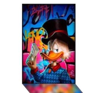 Quadro Decorativo 1 Peça Tio Patinhas Para Quartos e Salas Quadro HD