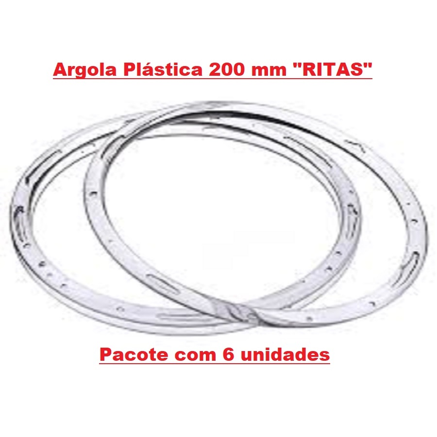Argola Plástica N° 200 Transparente Artesanato 6 Un