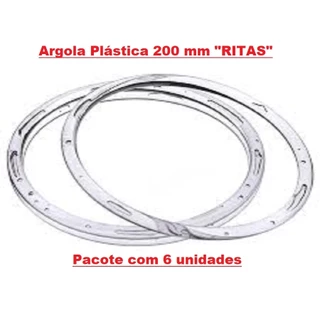 Argola Plástica N° 200 Transparente Artesanato 6 Un