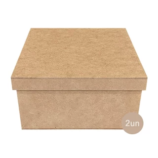 Kit C/2 Caixas Lembrancinha 20x20x10 Tampa Sapato Lisa em Mdf Cru