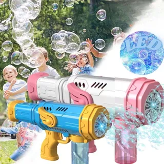 Brinquedo Pistola Led Máquina Lança Bolhas De Sabão Com Laser Menino Menina