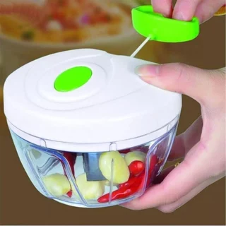 KIT 3 Unidadesde Processador de alimentos - manual - 3 Lâminas - aço Inox - 500ml - Triturador legumes verduras