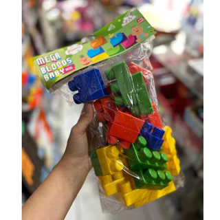 Mega Blocos Baby colorido plástico peças grandes 12 ou 24 peças Cadplas