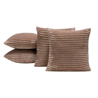 Kit 4 Capas de Almofadas 45cm x 45cm Decorativa para Sofá e Cama Flanel Canelado