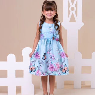 Vestido Infantil tema jardim encantado floral
